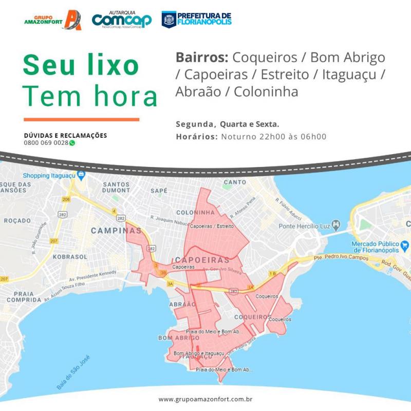 Itinerário da coleta de lixo convencional no Continente