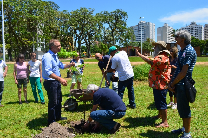 Mutirão implanta bosque de frutíferas no Parque Jardim Botânico