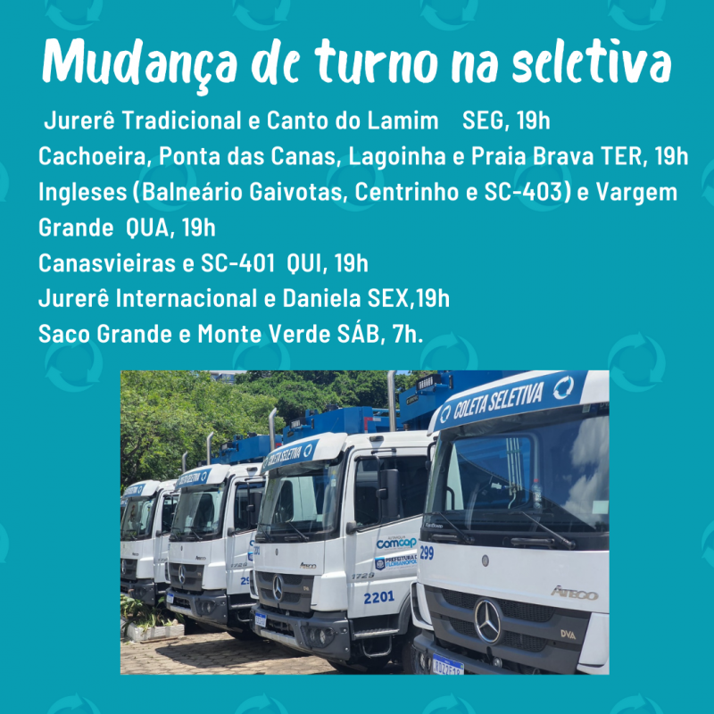 Adequação nos horários da coleta seletiva