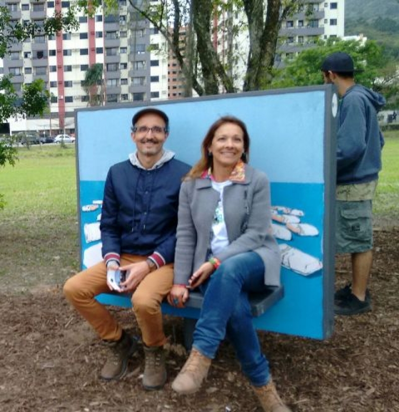 Banco Mural em nova estação no Parque Jardim Botânico