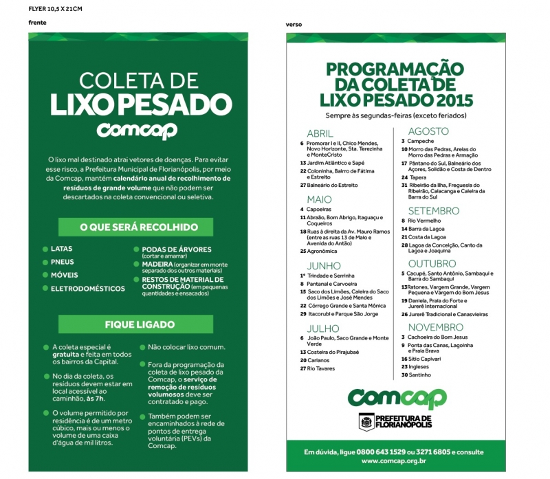 Coleta de lixo pesado recomeça na segunda