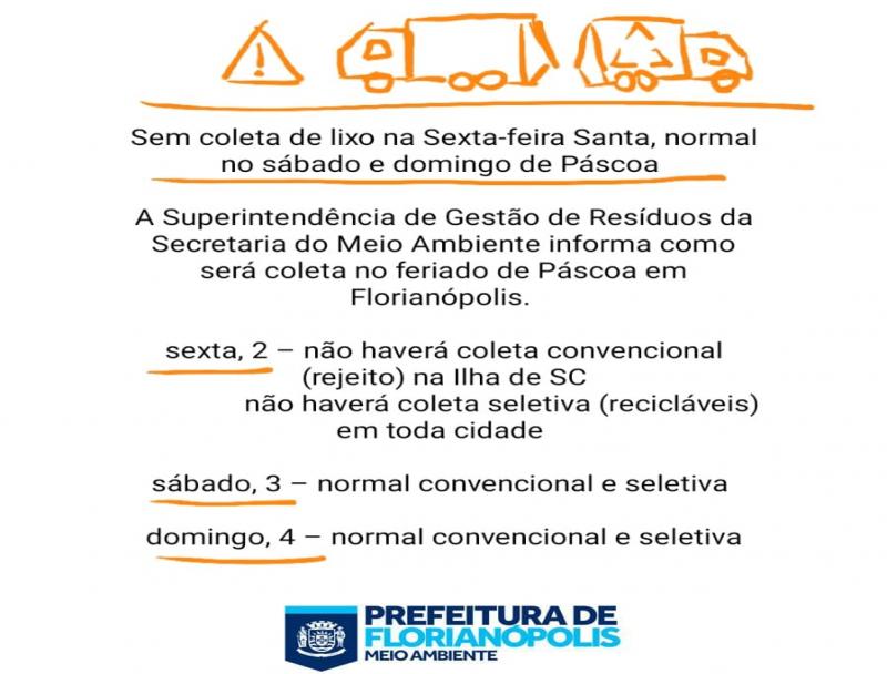 Páscoa: sem coleta na sexta, sábado e domingo normal