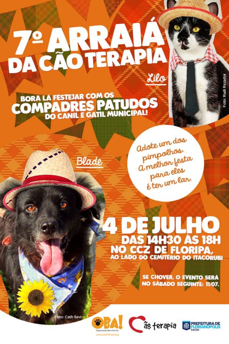 Cão Terapia deste sábado terá festa julina