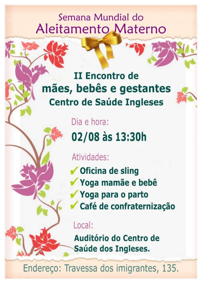 Centro de Saúde dos Ingleses realiza Encontro entre mães, bebês e gestantes