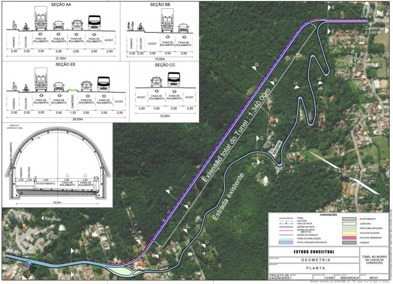 Prefeitura vai construir túnel com ciclovia no Morro da Lagoa