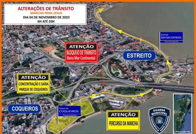 Confira as mudanças no trânsito para o Folianópolis e Marcha para Jesus