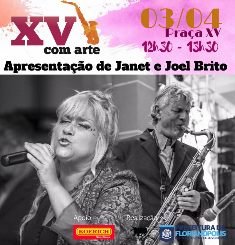 A edição do projeto “XV com Arte” desta quinta-feira (03) recebe, Janet e Joel Brito, cantora e saxofonista