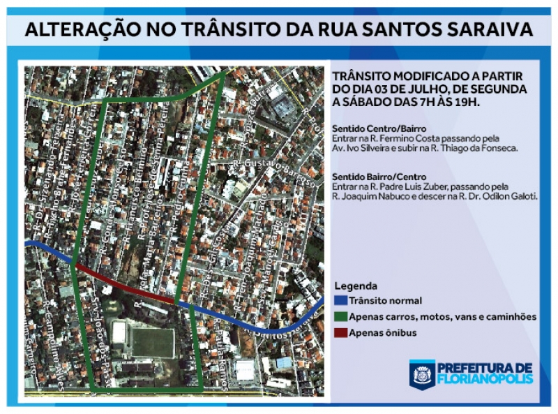 Santos Saraiva terá novo desvio nesta quinta-feira 