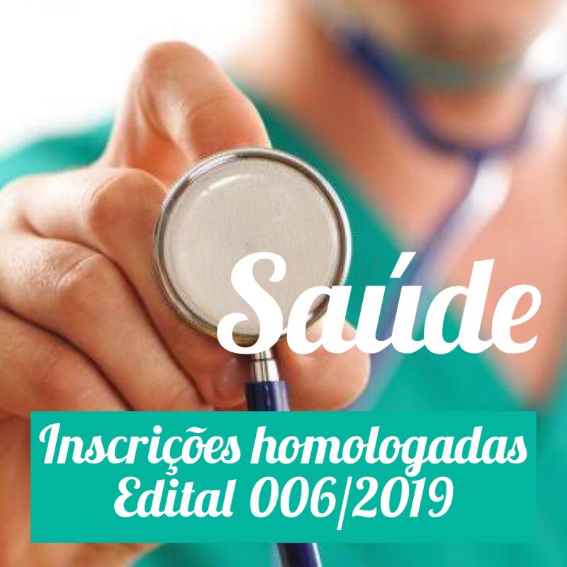 Inscrições homologadas edital 006/2019