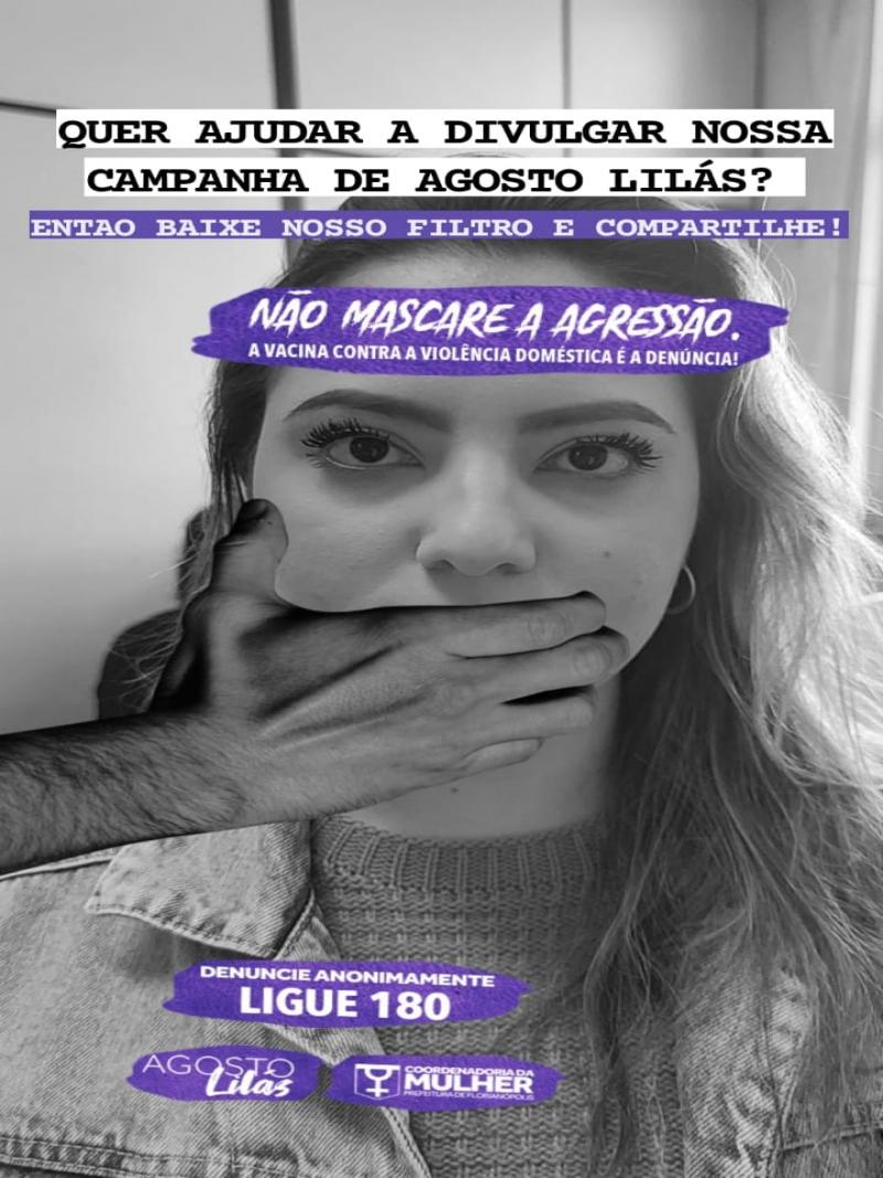 Prefeitura lança filtro no Instagram para a Campanha Agosto Lilás