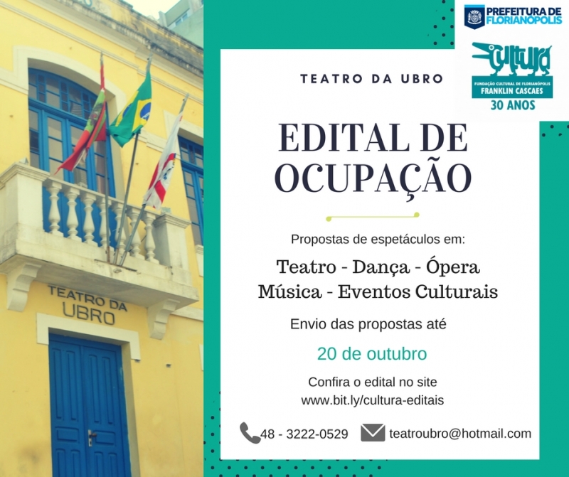 Inscrições abertas para propostas de utilização do Teatro da UBRO