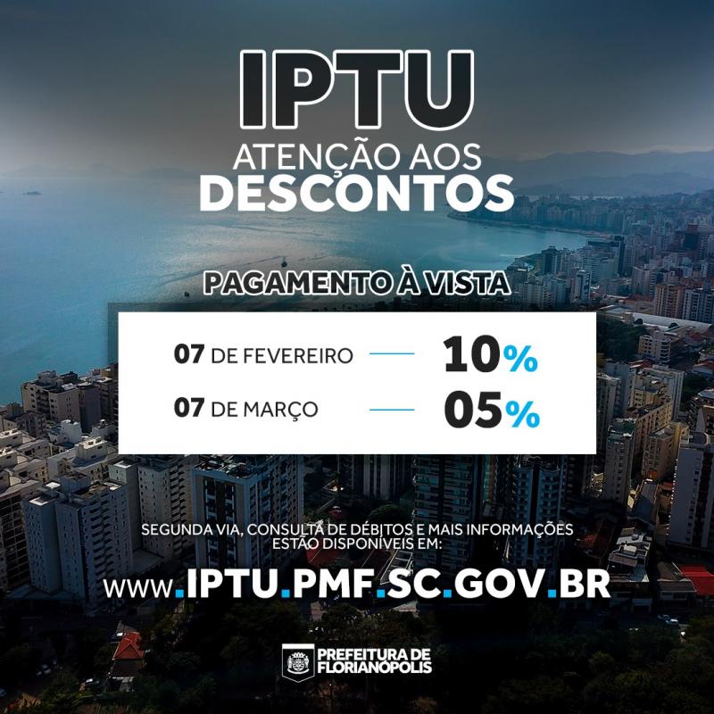 Pagamento do IPTU com 10% de desconto pode ser feito até a próxima segunda (7)