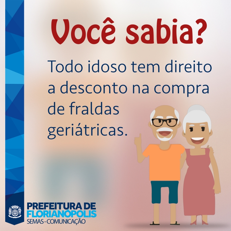 Idosos podem comprar fraldas com descontos 