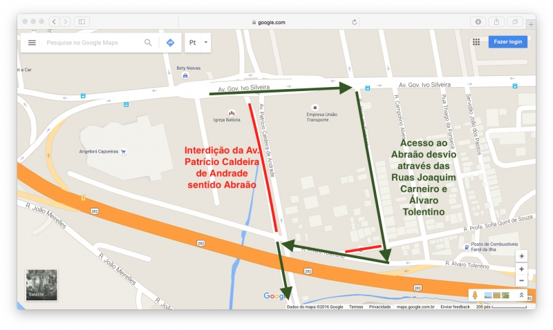Obra provoca desvio no trânsito em Capoeiras