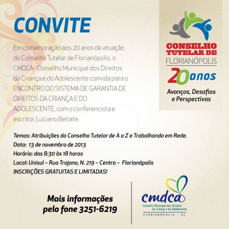 Conselho Tutelar comemora 20 anos no próximo dia 13