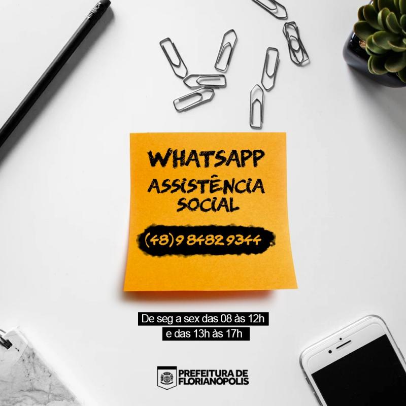 Secretaria de Assistência Social começa a oferecer serviço de WhatsApp para tirar dúvidas 