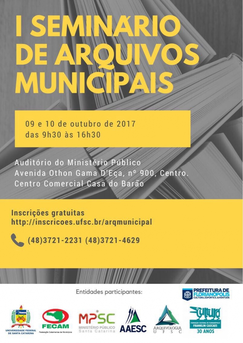 1º Seminário de Arquivos Municipais começa na segunda