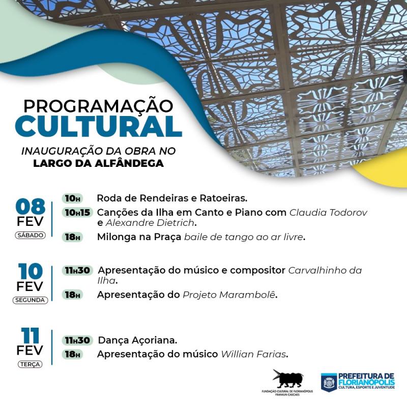 Prefeitura divulga programação cultural para entrega do novo Largo da Alfândega