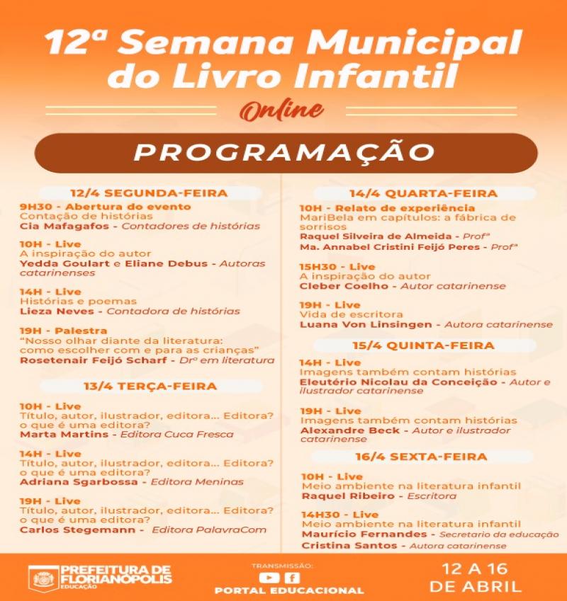 Obras, música, contação de histórias. Vai começar a Semana Municipal do Livro Infantil de Florianópolis