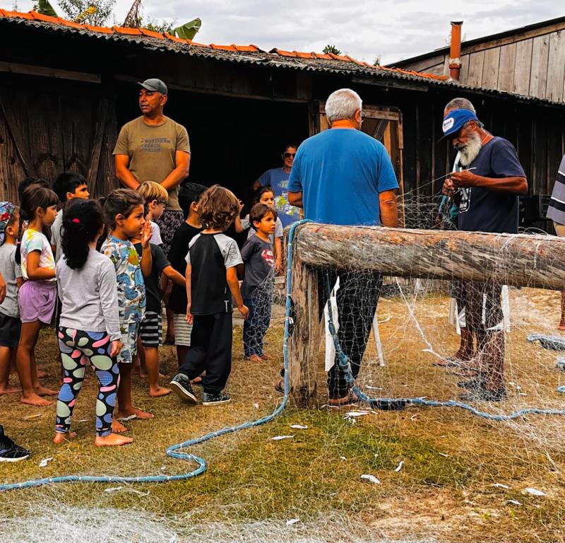 Crianças de creche da Capital visitam Rancho do Seu Getúlio no Campeche