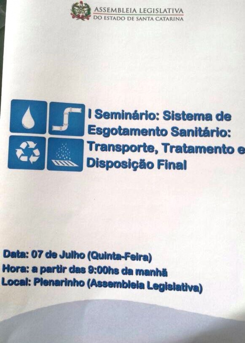 I Seminário Sistema de Esgotamento Sanitário: Transporte, Tratamento e Disposição Final