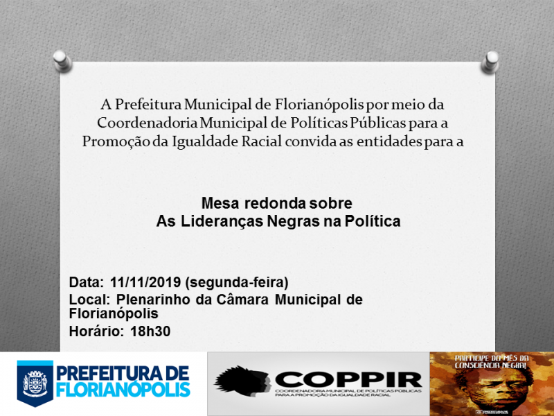 Mesa Redonda: As Lideranças Negras na Política dia 11/11