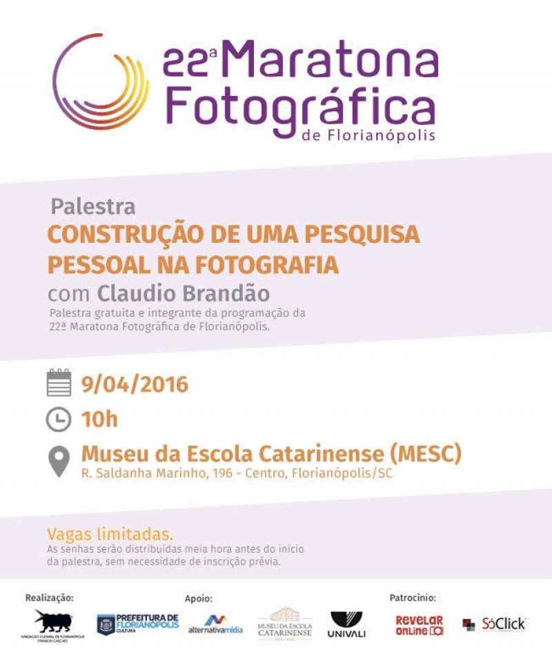 Palestra de Brandão Abre a 22ª Maratona Fotográfica