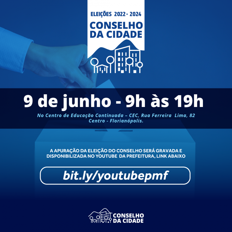 Eleições para o Conselho da Cidade acontecem na próxima quinta-feira (09)
