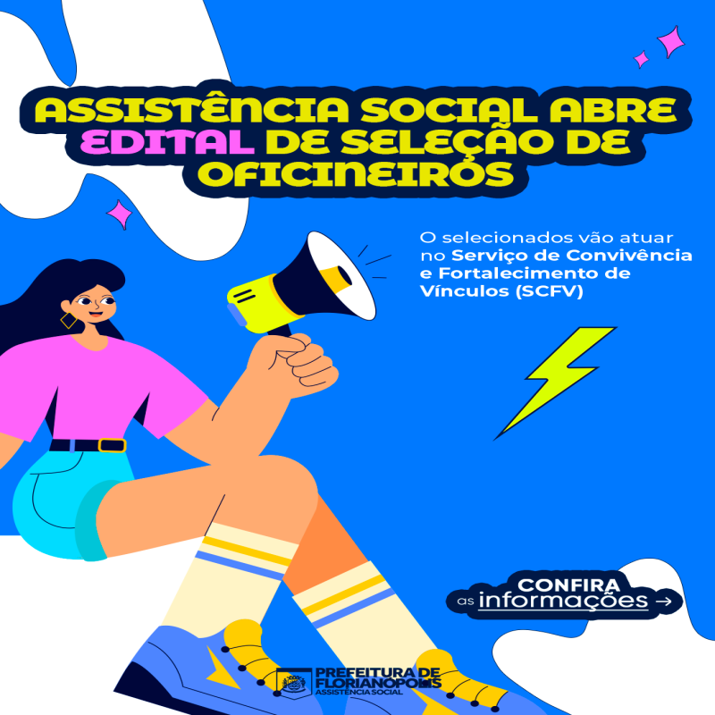 Secretaria de Assistência Social abre edital de seleção de oficineiros