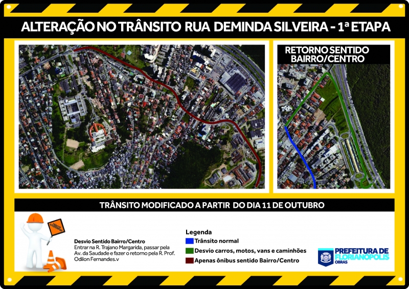 Obras alteram o trânsito na rua Delminda Silveira 
