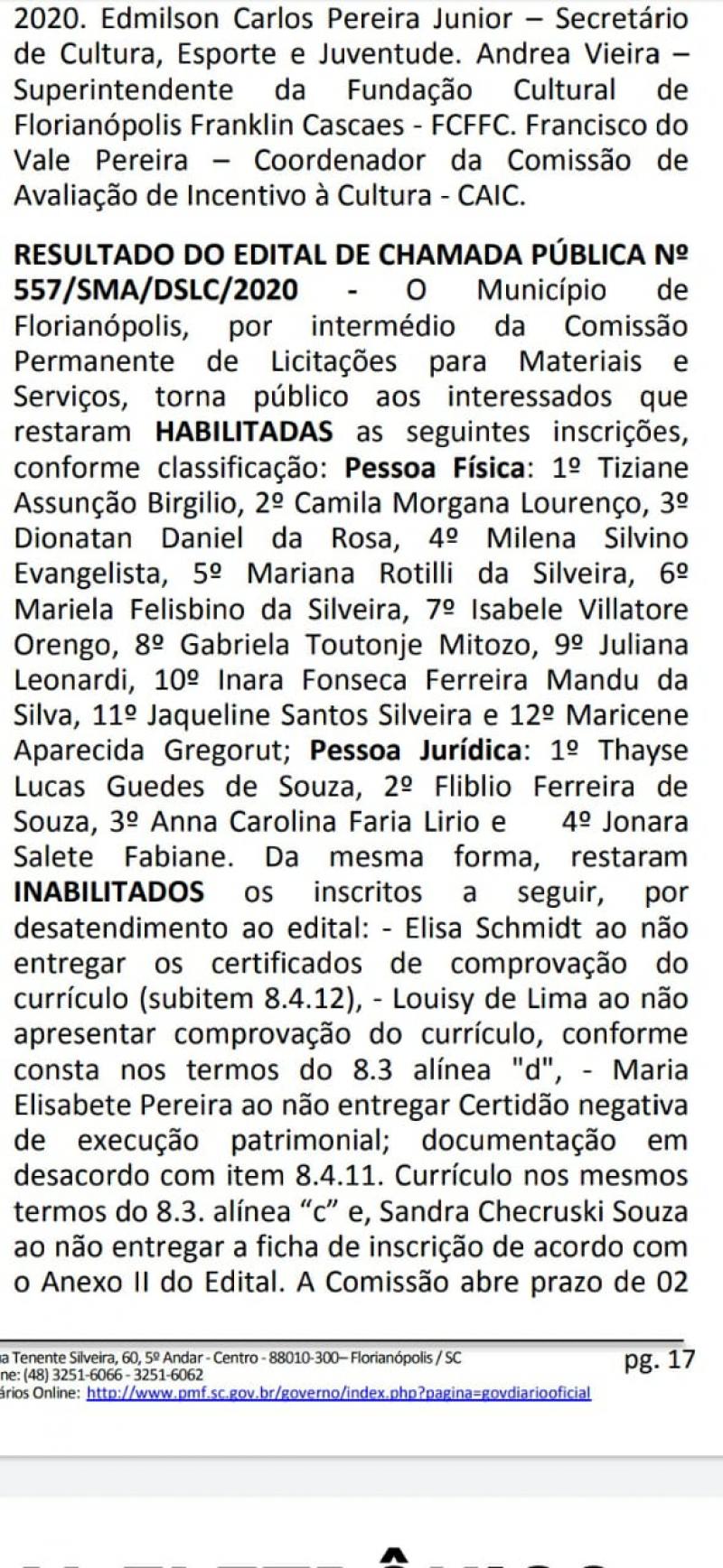 Lei Aldir Blanc: resultado Chamada Pública 557