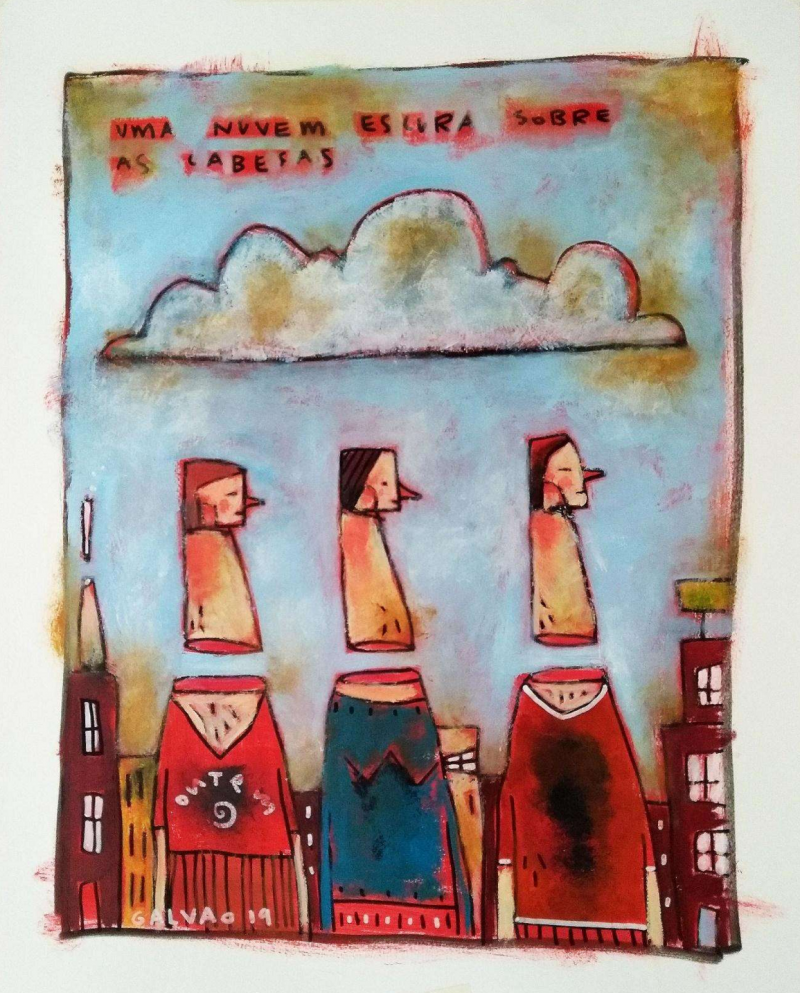 Pinturas de Galvão Bertazzi na Galeria de Arte do Mercado Público