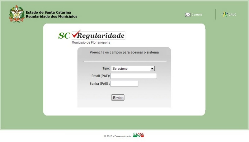 Sistema SC Regularidade na Prefeitura de Florianópolis
