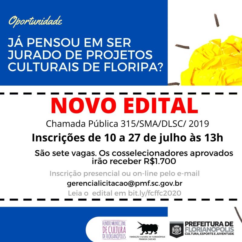 Inscrições abertas para jurados de projetos culturais