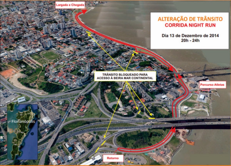 Corrida noturna bloqueia Beira-mar Continental