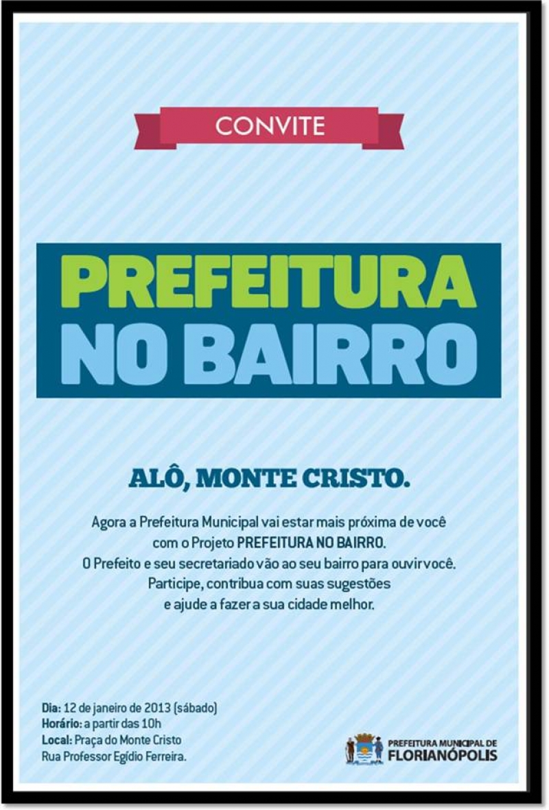 Prefeitura no Bairro vai ao Monte Cristo neste sábado