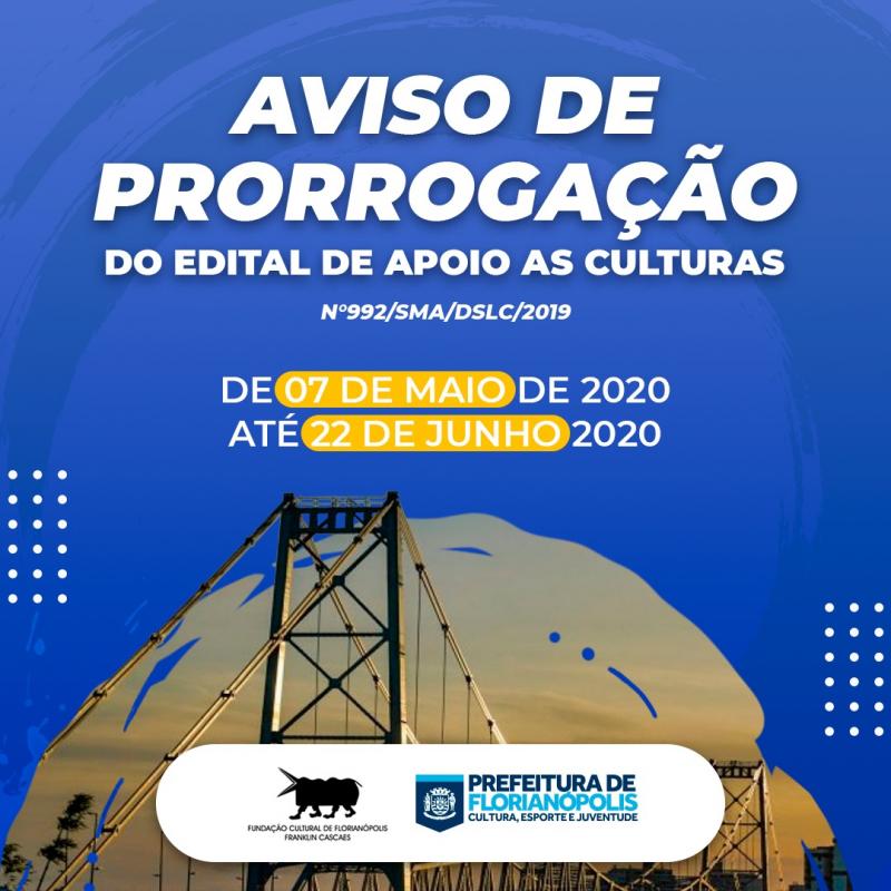 Prorrogado-Edital de Apoio às Culturas 