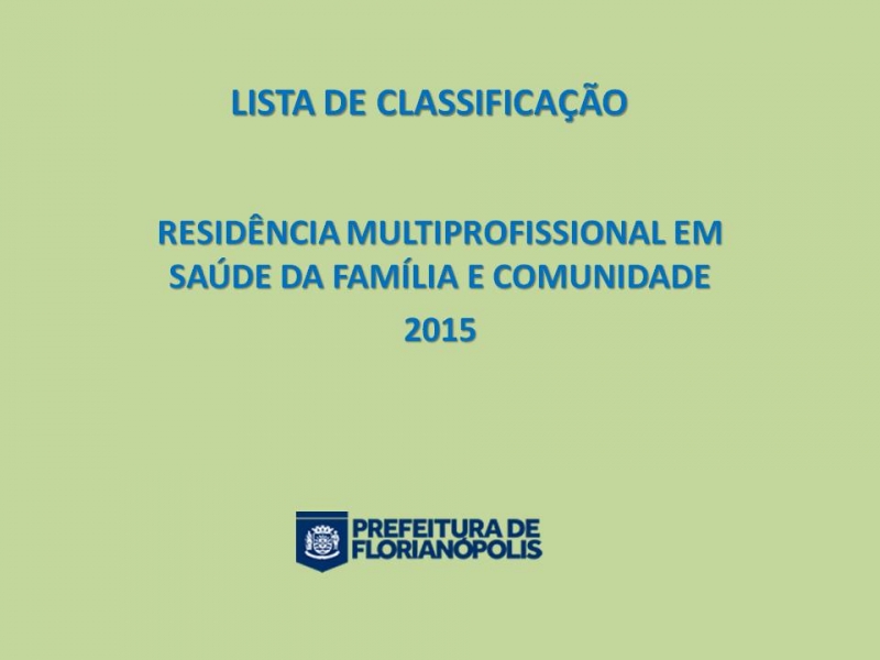 Residência Multiprofissional: classificação