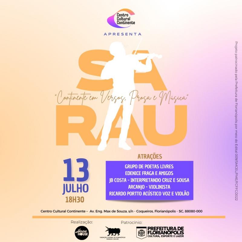 Centro Cultural Continente realiza seu 1º Sarau