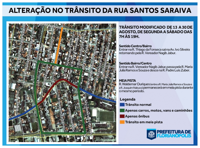 Rua Santos Saraiva tem último desvio no trânsito