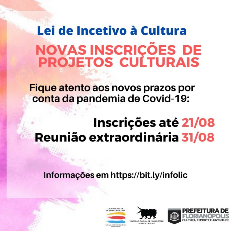 LIC abre novas inscrições de projetos culturais
