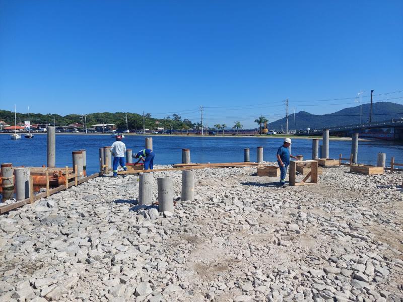 Iniciada a fundação do novo terminal lacustre da Lagoa da Conceição