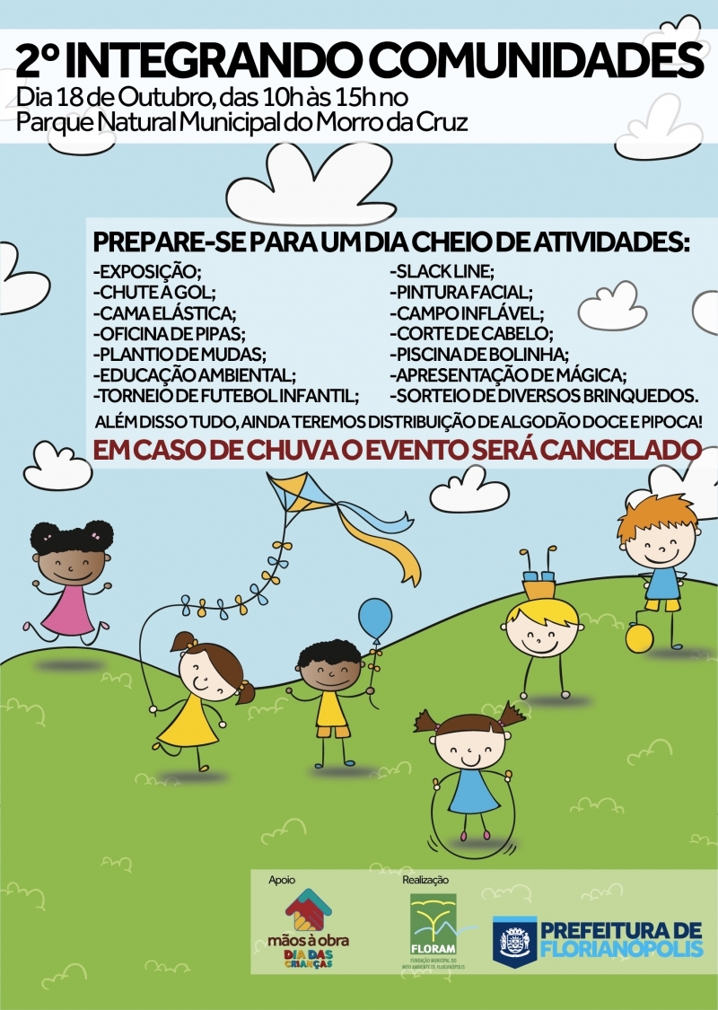 Crianças terão festa no Parque do Morro da Cruz