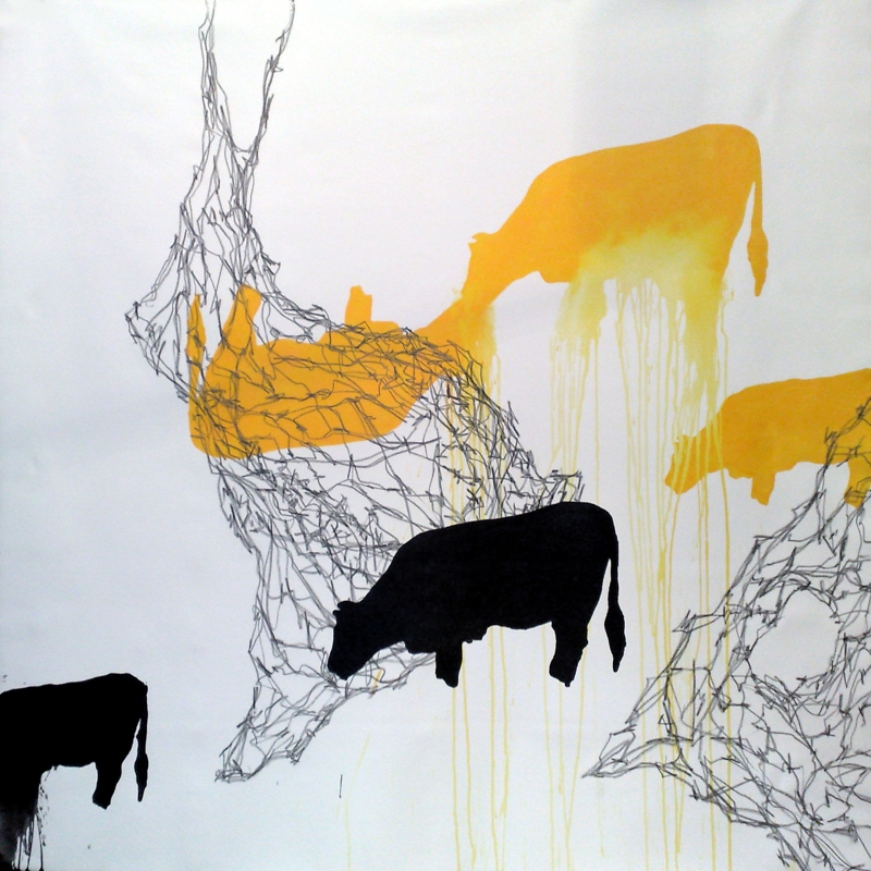 Desenhos e pinturas de Luciano Boletti estão em exposição na Galeria Vecchietti