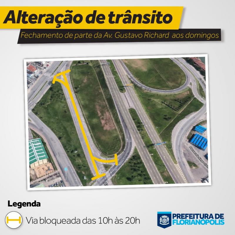 Parte da Avenida Gustavo Richard será fechada aos domingos