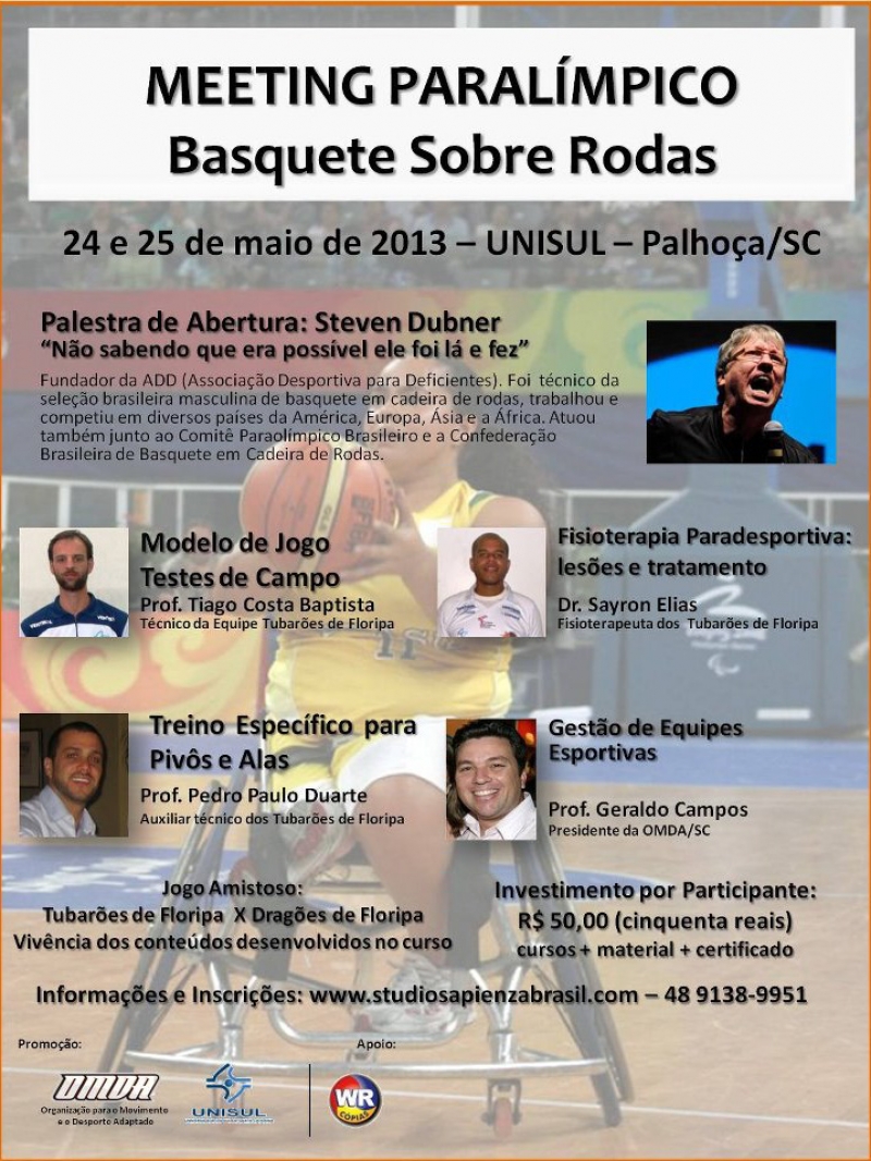 Unisul sedia o 1º Meeting Paraolímpico nos próximos dias 24 e 25 de maio