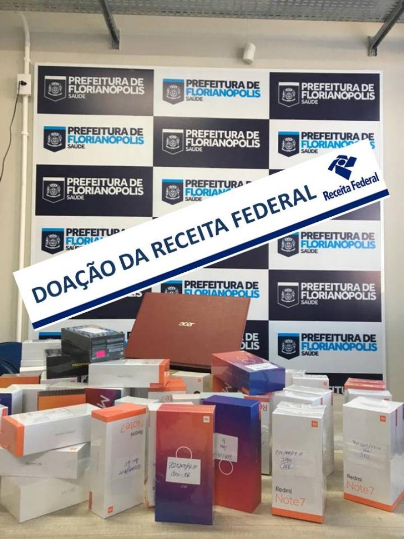 Prefeitura recebe doação de equipamentos eletrônicos da Alfândega da Receita Federal