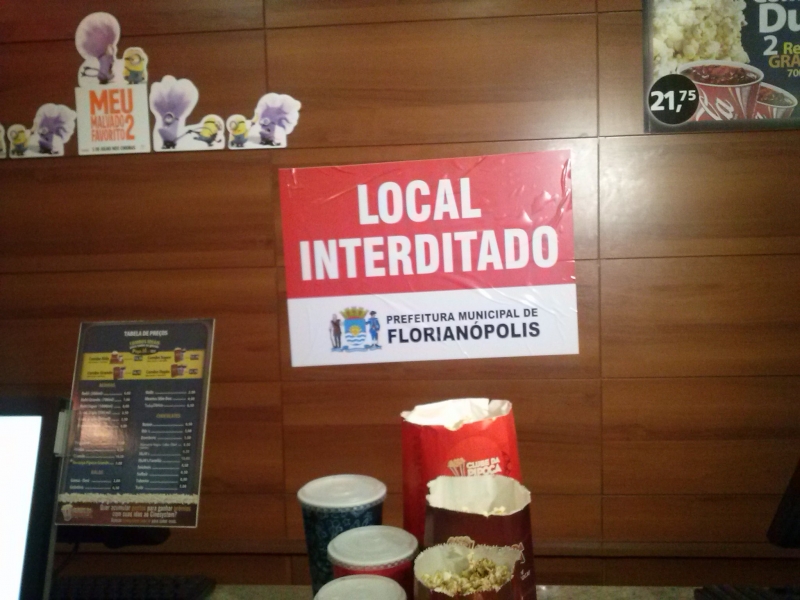 Cinemas interditados por não cumprirem lei