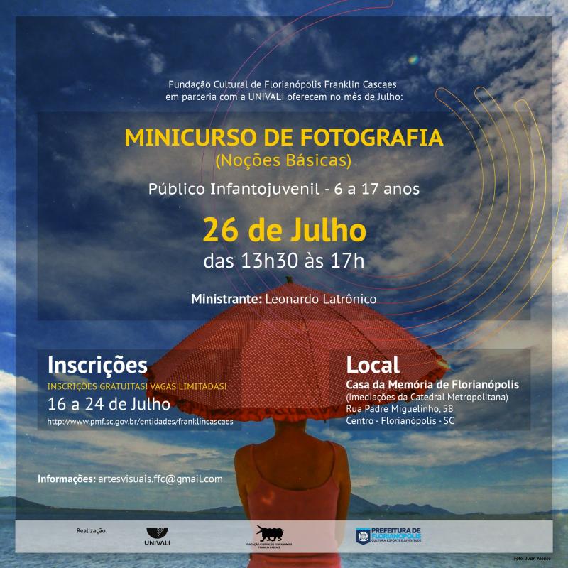 Inscrições abertas para minicurso de fotografia
