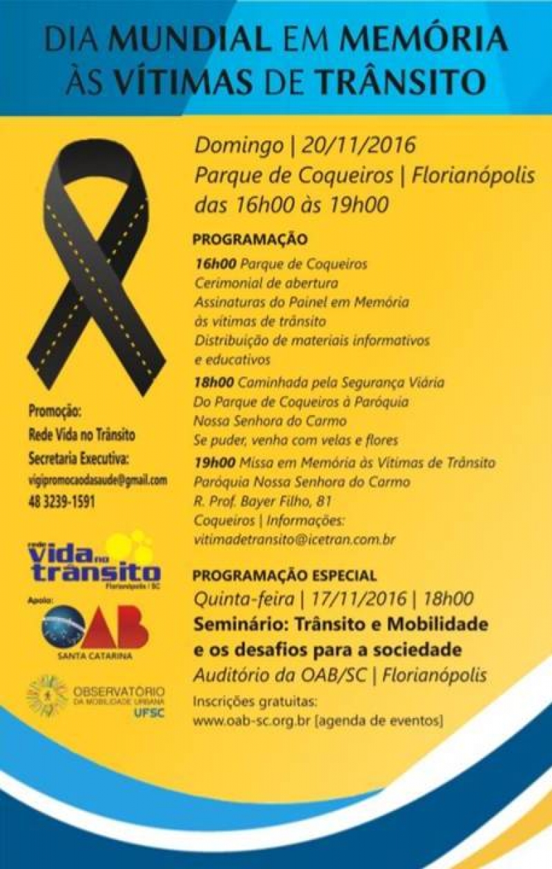 Capital lembra vítimas de trânsito em evento